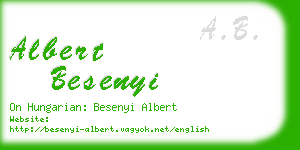 albert besenyi business card